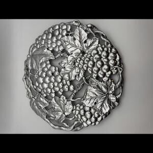 Arthur Court Vintage Ornate Grapevine Aluminum Hollowware Trivet